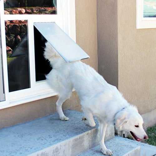 Sliding patio door with dog door deals